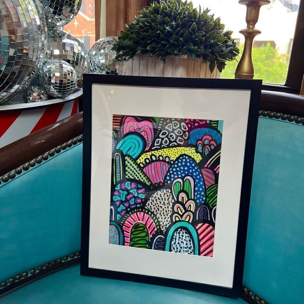 Custom One of a Kind Neon Rainbow Abstract Painting Original Artwork - Picture 12 of 13